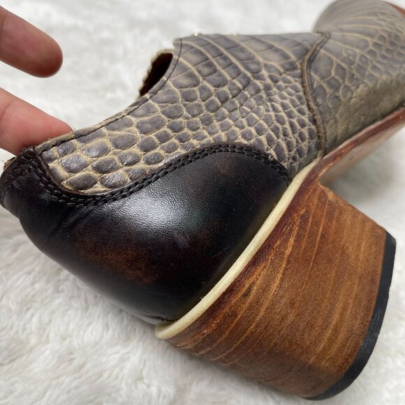 Freebird by Steven Sadie Women's Grey Reptile Print Heeled Boots Shoes Size 10 - Picture 9 of 9